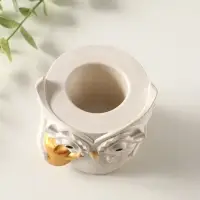 Карандашница сувенирная &laquo;Сова с лейкой&raquo;, 8&times;8 см, гипс, белый перламутр