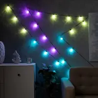 Умная гирлянда &laquo;Нить&raquo; 6 м с насадками &laquo;Калейдоскоп&raquo;, IP20, тёмная нить, 20 LED, свечение RGB, USB