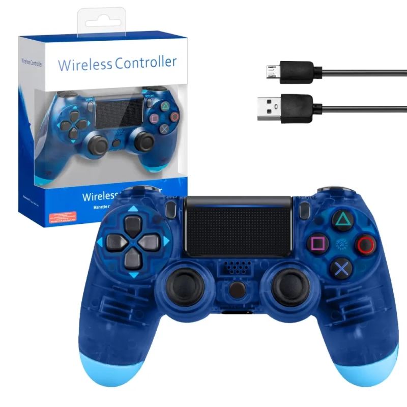 Джойстик PS4 DualShock беспроводной AA прозрачный синий Джойстик PS4 DualShock беспроводной AA прозрачный синий