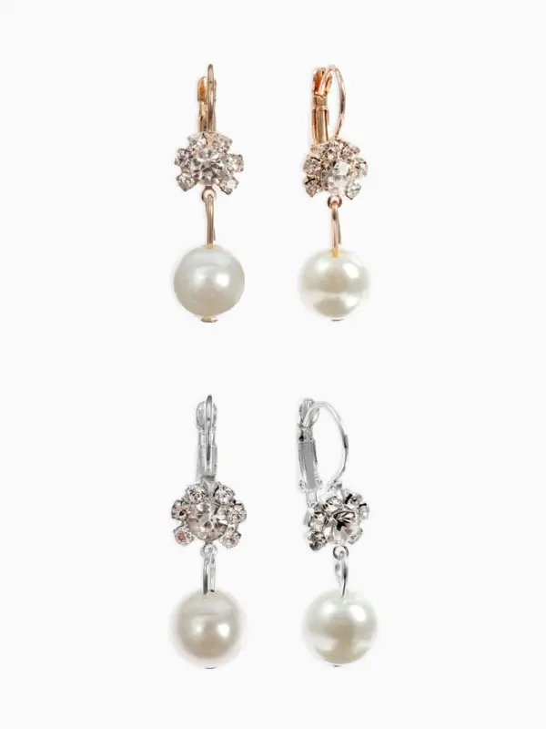 Серьги с жемчугом &laquo;Грация&raquo;, цветы с бусиной, цвет МИКС