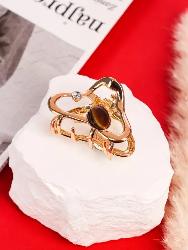 Крабик для волос &laquo;Эдисон&raquo;, изгиб, 4.5 см, золотистый