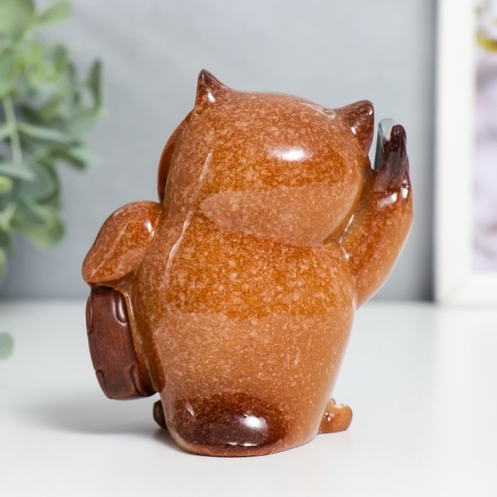 Сувенир полистоун лак Сувенир полистоун лак "Филин - Бизнесмен" 9,5х6х8,8 см