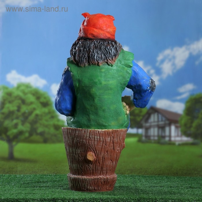 Садовая фигура  Садовая фигура "Баба Яга на ступе с кошкой" 74х40х36 см МИКС