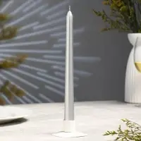 Свеча античная, 2.3&times;25 см, лакированная, серебряный металлик