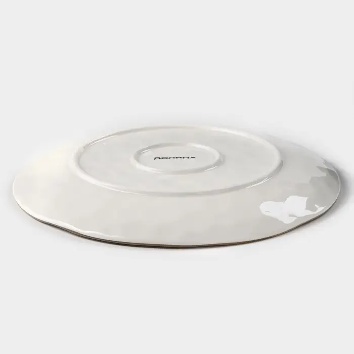 Тарелка Доляна &laquo;Космос&raquo;, d=27.5 см, фарфор, белая, зелёная