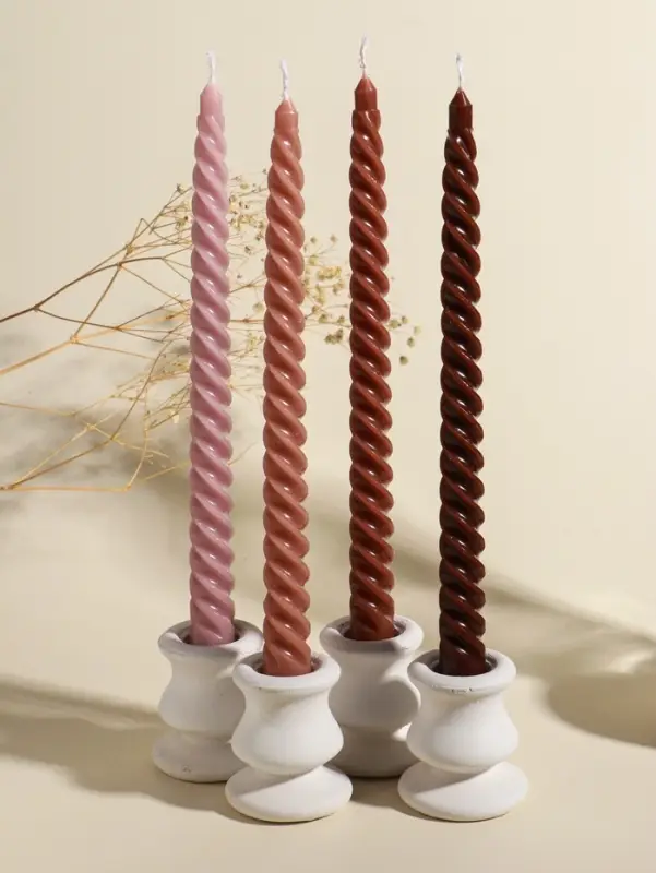 Набор свечей витых, 2х25 см, 4 шт, палитра коричневого 25,5х8,8х2,4 см Набор свечей витых, 2х25 см, 4 шт, палитра коричневого 25,5х8,8х2,4 см