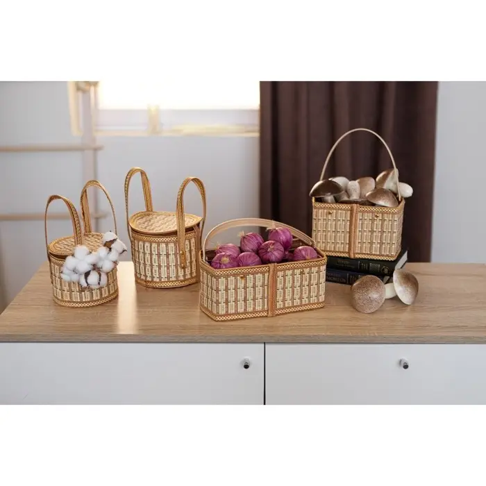 Корзина для хранения Доляна Nature, 14&times;14&times;13, бамбук