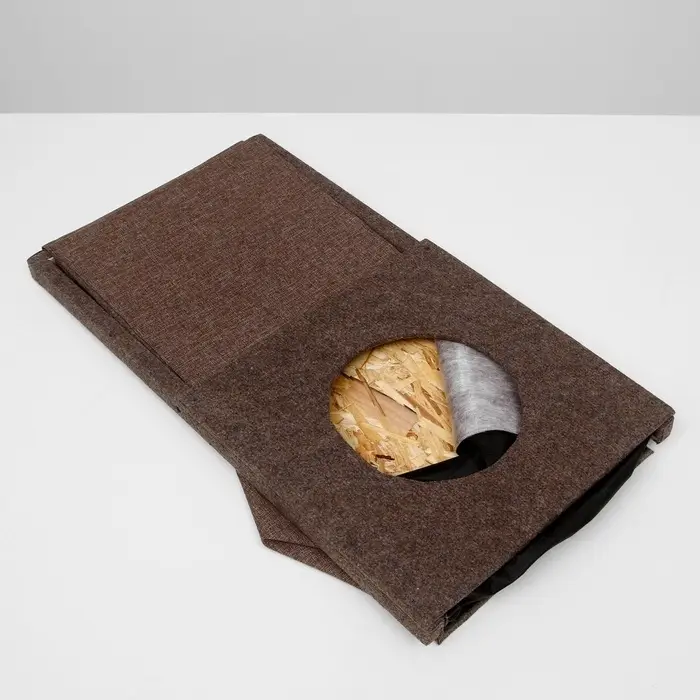 Домик для кошек &laquo;Икс&raquo;, с когтеточкой, раскладной, с гамаком, ковролин, цвет МИКС