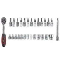 Набор головок торцевых с аксессуарами 1/4"DR (4-14 мм) (28 предметов) AVS NG14-28P