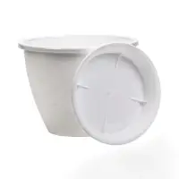 Горшок для цветов с поддоном 2,1 л d18 см h14 см "Цветочек" белый Горшок для цветов с поддоном 2,1 л d18 см h14 см "Цветочек" белый