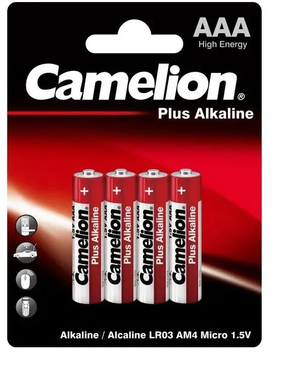 Батарейка Camelion Plus LR03 AAA BL4 Alkaline 1.5V (4/48/1152) Батарейка Camelion Plus LR03 AAA BL4 Alkaline 1.5V (4/48/1152)