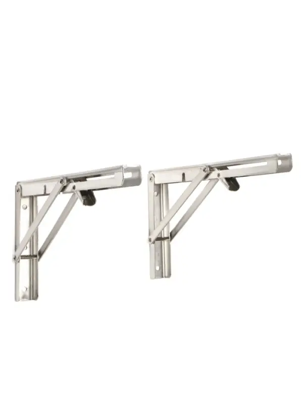 Кронштейн складной для столов и полок ТУНДРА, 2 шт., длина 300 мм, нержавеющая сталь