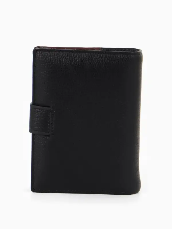 Портмоне мужское на кнопке, 3 в 1, для автодокументов и паспорта, 2 отдела, для карт, для монет, цвет чёрный/кофе Портмоне мужское на кнопке, 3 в 1, для автодокументов и паспорта, 2 отдела, для карт, для монет, цвет чёрный/кофе