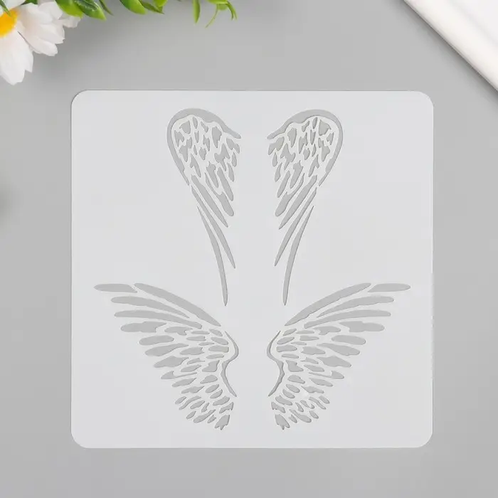 Трафарет пластик "Ангельские крылья" 15х15 см