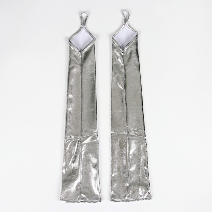 Перчатки женские через палец, цвет серебро, длинные Перчатки женские через палец, цвет серебро, длинные