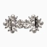 Зажим для кардигана "Ажур", гербер, цвет белый в серебре Зажим для кардигана "Ажур", гербер, цвет белый в серебре