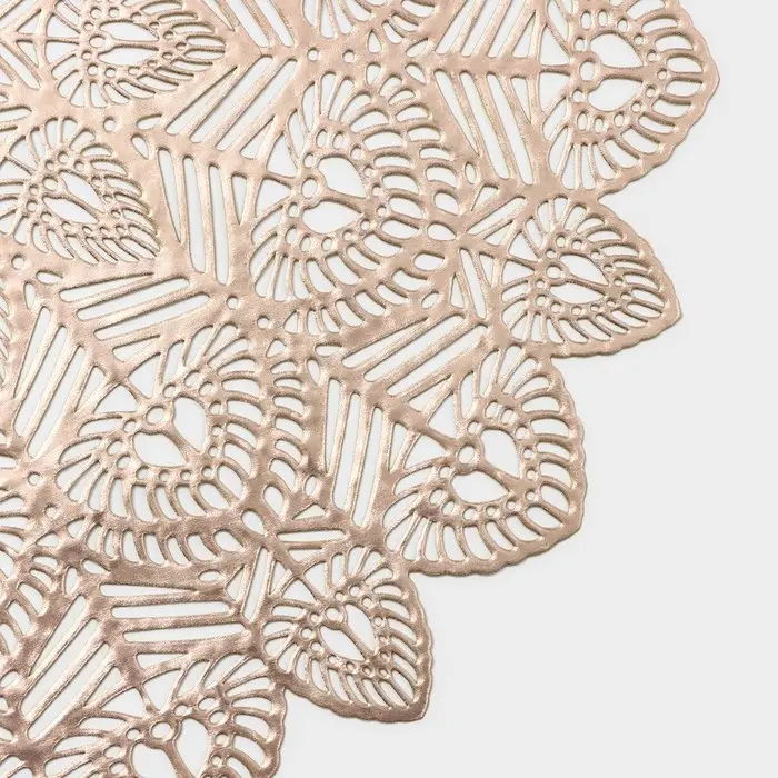 Салфетки сервировочные на стол Доляна &laquo;Цунами&raquo;, d=38 см, 4 шт., золотые