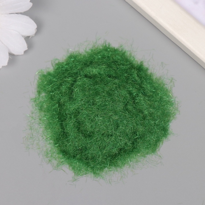 Декор для создания миниатюр (деревья, газон) порошок флок "Зелёный" набор 30 гр