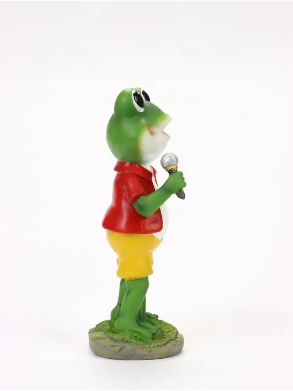 Садовая фигура из полистоуна &laquo;Лягушонок с микрофоном&raquo;, 8.5&times;11&times;25 см, Greengo