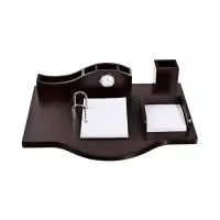 Набор настольный органайзер 34&times;24&times;18 см, 4 предметов, с часами