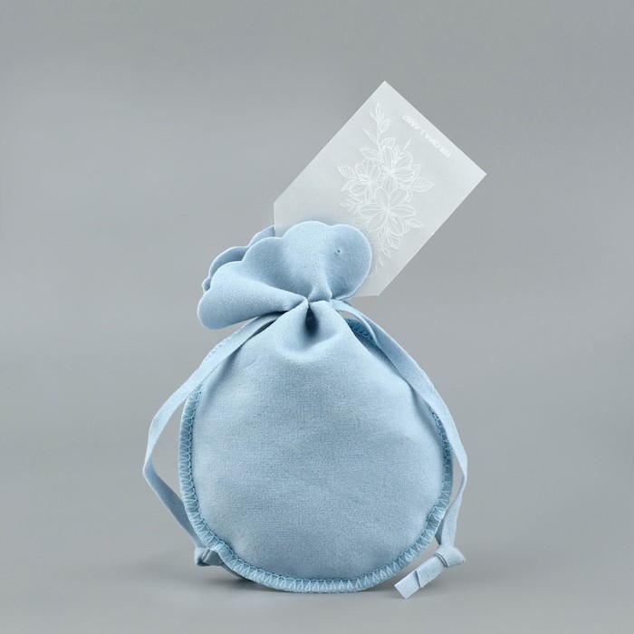 Мешок замшевый «Цветы», синий, тиснение, 9 × 12 см Мешок замшевый «Цветы», синий, тиснение, 9 × 12 см