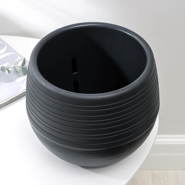 Горшок для цветов «Япония», 3 л, цвет графитовый Горшок для цветов «Япония», 3 л, цвет графитовый