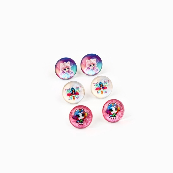 Серьги гвоздики Серьги гвоздики "Яркого стиля", 1.5 х 1.5 см, МИКС