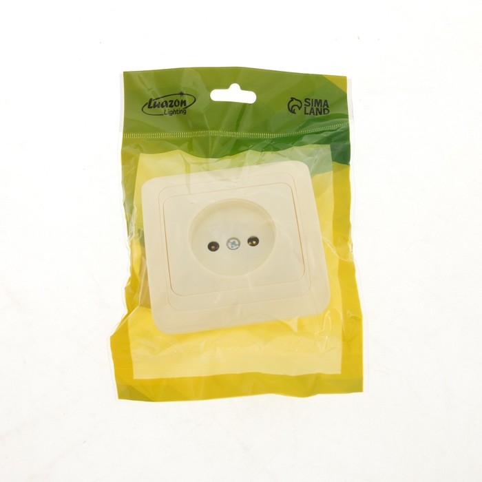 Розетка одноместная Luazon Lighting  Розетка одноместная Luazon Lighting "Орион", 10 А, скрытая, без з/к, бежевая