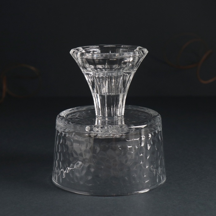 Подсвечник стекло на 1 свечу d=8 см  Подсвечник стекло на 1 свечу d=8 см "Креманка" прозрачный 8,8х8,8х10,3 см