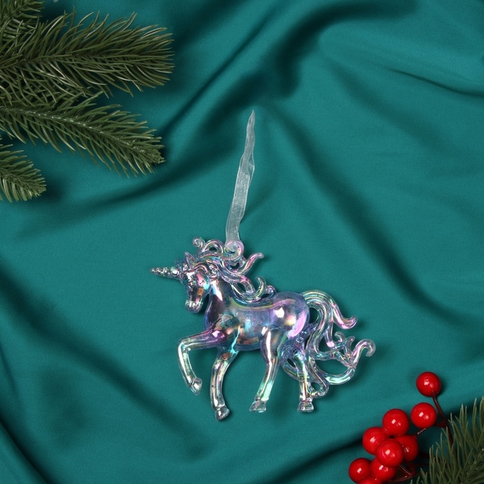 Украшение ёлочное Украшение ёлочное "Игривый конь" 10х10 см, фиолетовый перелив