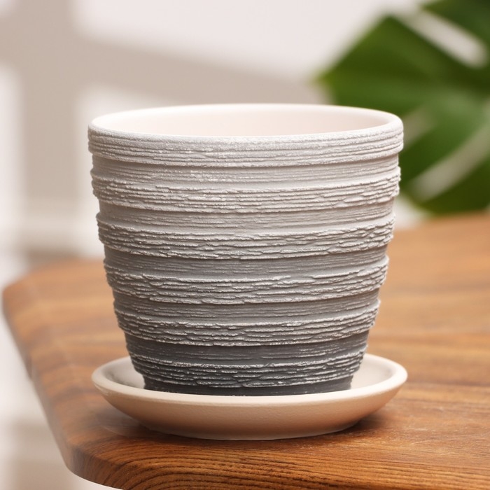 Горшок цветочный Горшок цветочный "Букле" серый крокус №1, 0,7 л