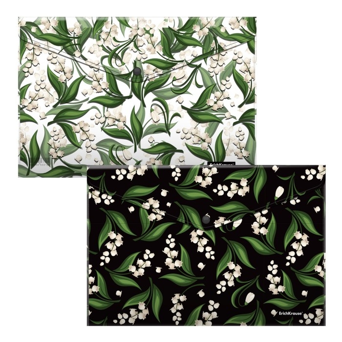 Набор из 4 папок-конвертов А4, 160 мкм, ErichKrause May Bells, полупрозрачный, глянцевый, микс с рисунком Набор из 4 папок-конвертов А4, 160 мкм, ErichKrause May Bells, полупрозрачный, глянцевый, микс с рисунком