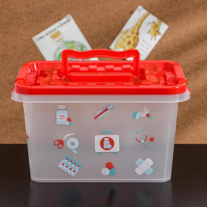 Аптечка «Доктор+», 4 л, прямоугольная, рисунок МИКС Аптечка «Доктор+», 4 л, прямоугольная, рисунок МИКС