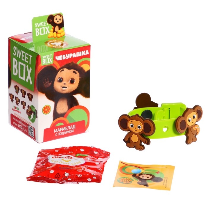 Игрушка Чебурашка, с мармеладом в коробочке, 10г Игрушка Чебурашка, с мармеладом в коробочке, 10г