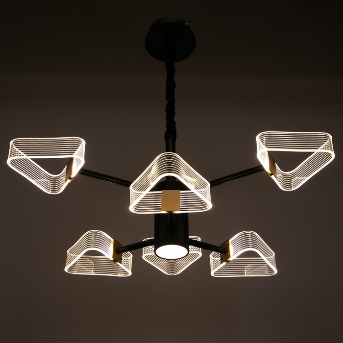 Люстра 1702/6 LED 124Вт 3000-6000К черный 64х64х50 см BayerLux