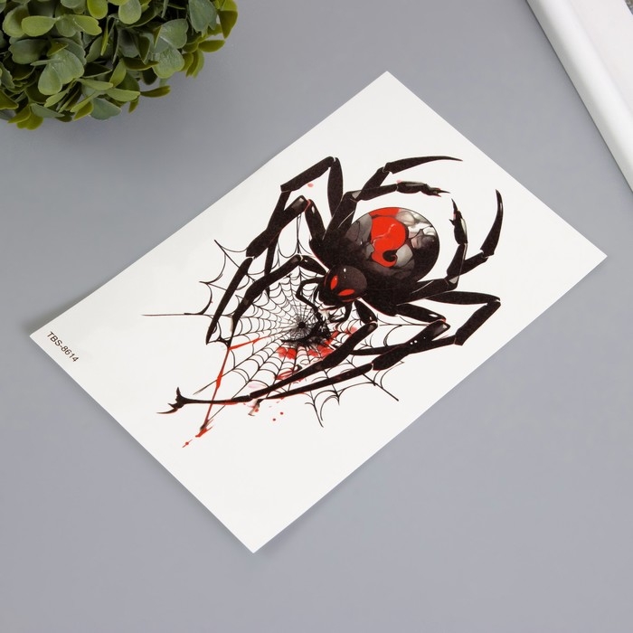 Татуировка на тело цветная Татуировка на тело цветная "Чёрная вдова" 12х19 см