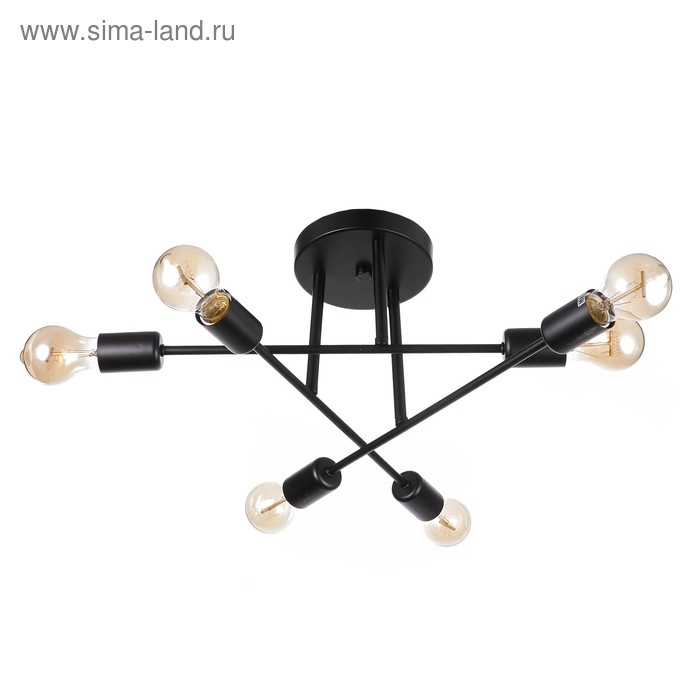 Люстра 10008/6 6х40Вт Е27 черный 65х65х22см