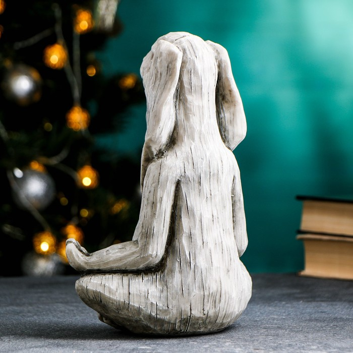 Копилка Копилка "Заяц йог" 25х19х10см, серый камень