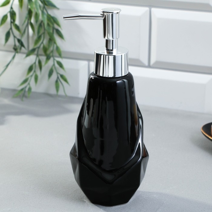 Набор аксессуаров для ванной комнаты «Black», 3 предмета, дозатор, стакан, мыльница Набор аксессуаров для ванной комнаты «Black», 3 предмета, дозатор, стакан, мыльница