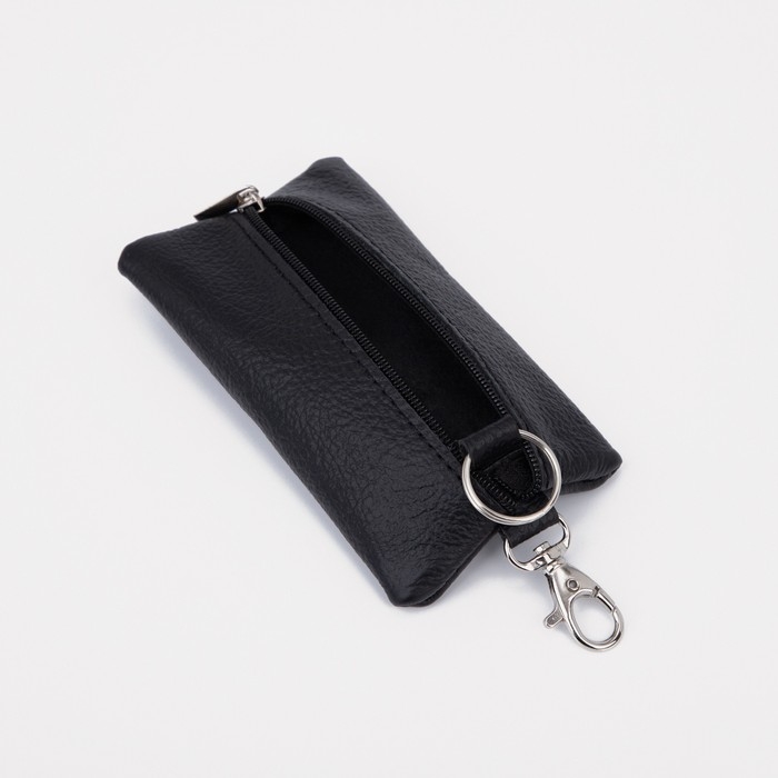 Ключница на молнии, длина 13 см, кольцо, карабин, цвет чёрный Ключница на молнии, длина 13 см, кольцо, карабин, цвет чёрный