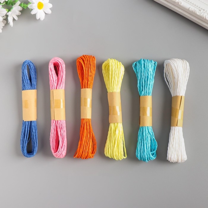 Тесьма декоративная бумага Тесьма декоративная бумага "Яркая" намотка 10 метров набор 12 шт МИКС 21х14х2 см