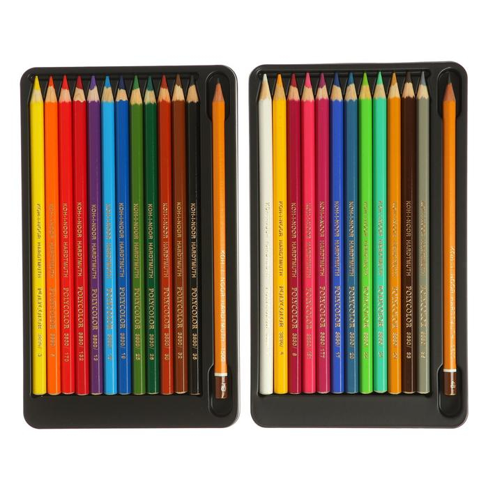 Карандаши 24 цвета Koh-I-Noor 3834 POLYCOLOR 3834, картонная упаковка, европодвес Карандаши 24 цвета Koh-I-Noor 3834 POLYCOLOR 3834, картонная упаковка, европодвес