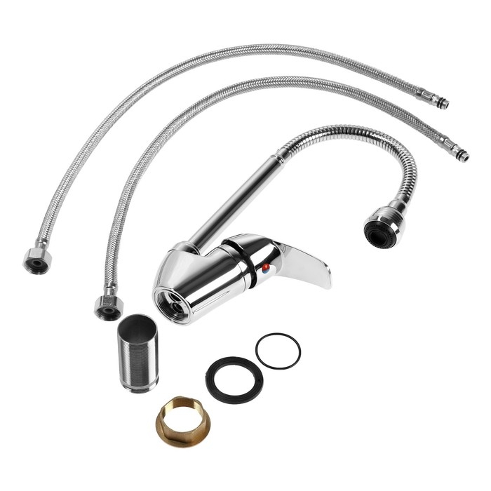 Смеситель для кухни ZEIN Z3498, гибкий излив, двухрежимный аэратор, латунь, хром Смеситель для кухни ZEIN Z3498, гибкий излив, двухрежимный аэратор, латунь, хром