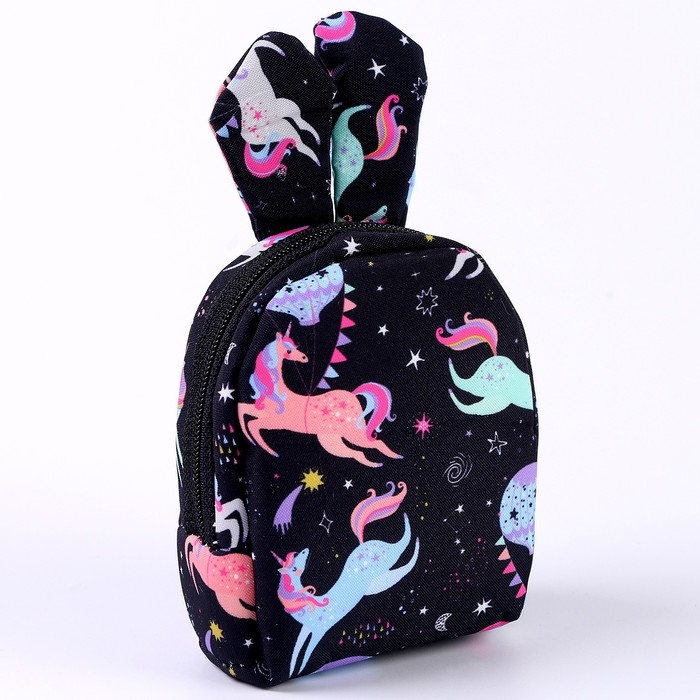 Брелок «Рюкзак-зайка», 10 см, цвет чёрный Брелок «Рюкзак-зайка», 10 см, цвет чёрный