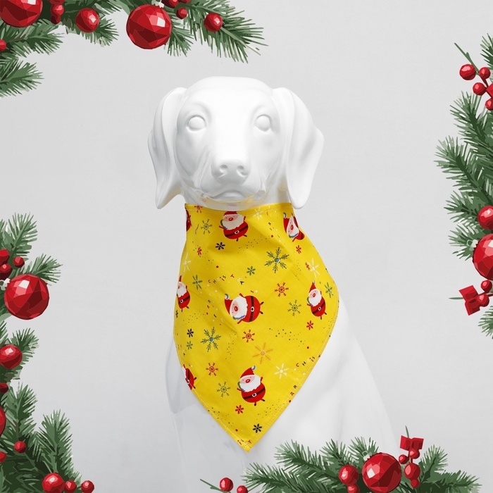 Бандана для животных  Бандана для животных "Снежинки", размер L (ОШ до 62 см)