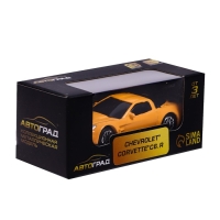 Машина металлическая CHEVROLET CORVETTE C6-R, 1:64, цвет жёлтый