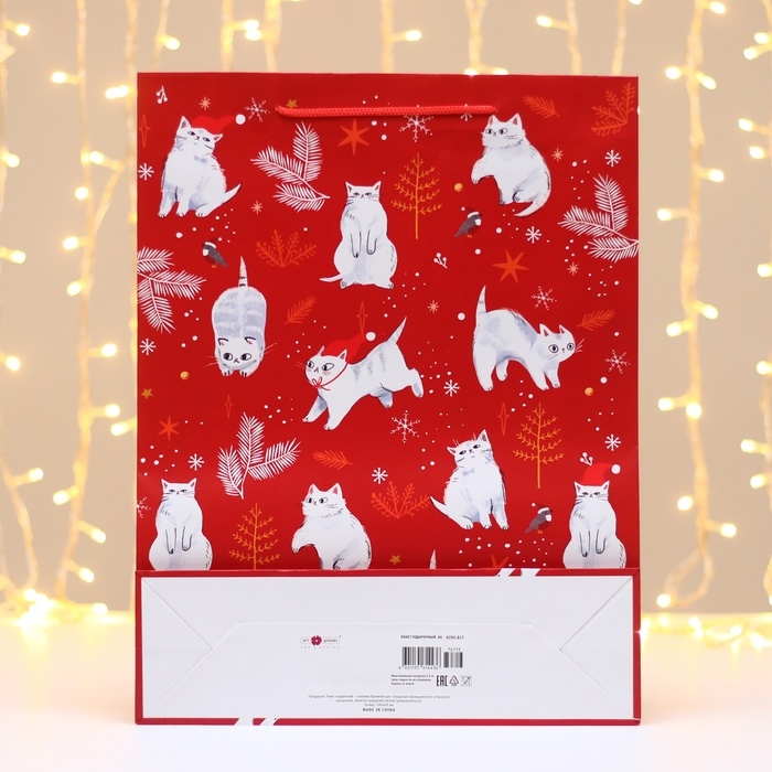 Новый год. Пакет подарочный "Каникулы", 33 х 42,5 х 10 см.