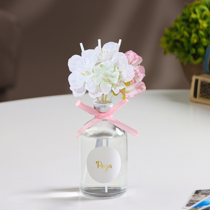 Диффузор ароматический с декором Диффузор ароматический с декором "Сакура", 100 мл, роза, "Богатство Аромата"