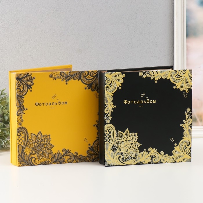 Фотоальбом на 100 фото 10х15 см Фотоальбом на 100 фото 10х15 см "Графичные цветы" кожзам в коробке МИКС 23,5х4х22,5 см
