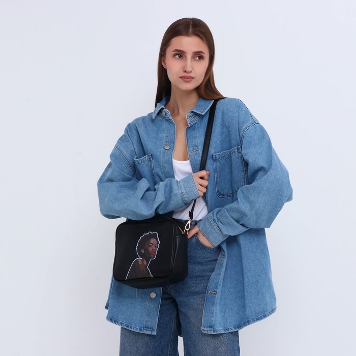 Сумка женская через плечо TEXTURA, маленького размера, цвет чёрный Сумка женская через плечо TEXTURA, маленького размера, цвет чёрный